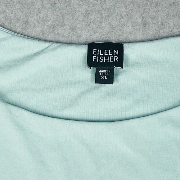 Eileen Fisher Tank Top Womens XL Blue Green Silk Sleeveless Round Neck Blouse - Picture 4 of 15